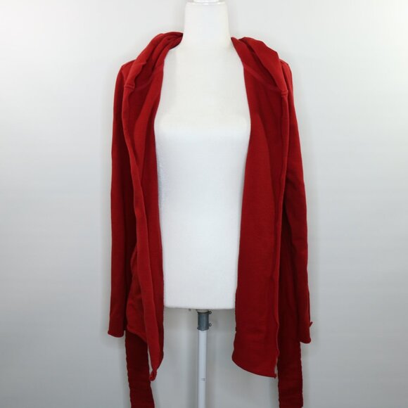 Lucky Brand Wrap Jacket Jingo Kimono Hoodie Red Jersey Knit Red - Picture 2 of 15